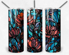 Load image into Gallery viewer, Fall Flowers Stained Glass Design