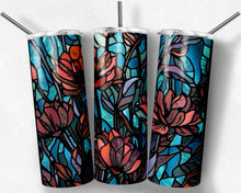 Load image into Gallery viewer, Fall Flowers Stained Glass Design