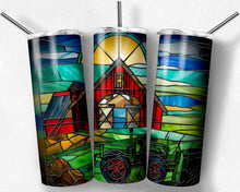 Load image into Gallery viewer, Farm and Tractor Stained Glass