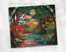 Load image into Gallery viewer, Lake and Mountains Stained Glass