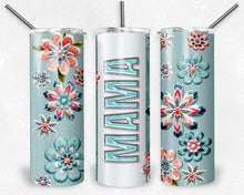 Load image into Gallery viewer, MAMA 3D Flowers in Teal and Pink