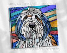 Load image into Gallery viewer, Old English Sheepdog stained glass dog