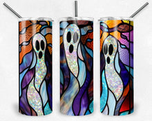 Load image into Gallery viewer, Halloween Ghosts Stained Glass Design