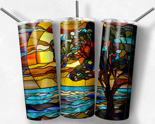 Load image into Gallery viewer, Shoreline and Tree Stained Glass
