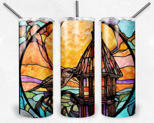 Load image into Gallery viewer, Wren and bird house Stained Glass