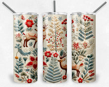 Load image into Gallery viewer, Christmas Deer and Trees Embroidered Design