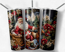 Load image into Gallery viewer, Santa in his Sleigh Embroidered Design