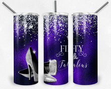 Load image into Gallery viewer, Purple Fifty and Fabulous high heels