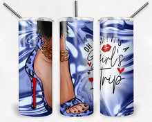 Load image into Gallery viewer, Oh sip it's a girls trip Purple Leopard Print