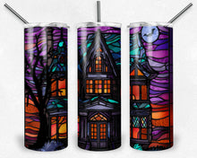 Load image into Gallery viewer, Stained Glass Halloween haunted house