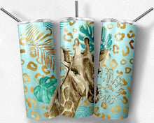 Load image into Gallery viewer, Gold Giraffe on Monstera Background