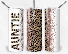 Load image into Gallery viewer, Glitter "AUNTIE" Leopard Print