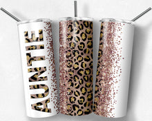 Load image into Gallery viewer, Glitter "AUNTIE" Leopard Print