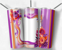 Load image into Gallery viewer, Paper Cut Flower Design with frame for picture or name - Coral, Purple and Pink - Matching Alphabet Sold Separately