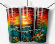 Load image into Gallery viewer, Beach scene with Lighthouse- quilled design