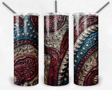 Load image into Gallery viewer, Red White and Blue Tooled Leather