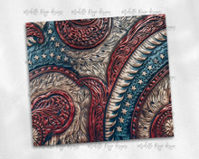 Load image into Gallery viewer, Red White and Blue Tooled Leather