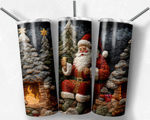 Load image into Gallery viewer, Santa by the Fireplace Embroidered Design