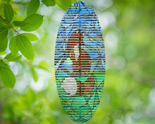 Load image into Gallery viewer, Stained Glass Fox 18" Oval wind spinner design