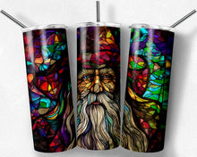 Load image into Gallery viewer, Halloween Wizzard Stained Glass Design