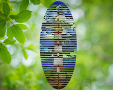 Load image into Gallery viewer, Stained Glass Lighthouse 18" Oval wind spinner design
