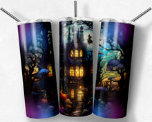 Load image into Gallery viewer, stained glass spooky haunted house