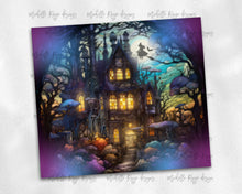 Load image into Gallery viewer, stained glass spooky haunted house