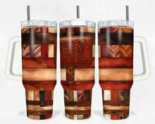 Load image into Gallery viewer, Home is where you hang your hat  Patched Leather 40 Ounce Tumbler Wrap