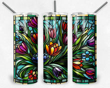 Load image into Gallery viewer, Stained glass spring tulips