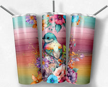 Load image into Gallery viewer, Bird and Flowers on Rainbow Wood