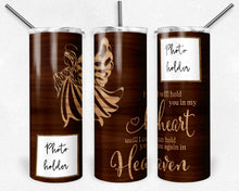 Load image into Gallery viewer, Girl Child Angel Wood Grain I Will Hold You in My Heart with PNG Picture Frames