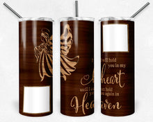 Load image into Gallery viewer, Girl Child Angel Wood Grain I Will Hold You in My Heart with PNG Picture Frames