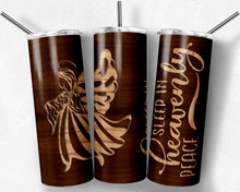 Load image into Gallery viewer, Girl Child Angel Wood Grain Sleep in Heavenly Peace