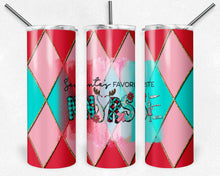 Load image into Gallery viewer, Santa's Favorite Nurse on Red Pink Teal and Gold Argyle Plaid