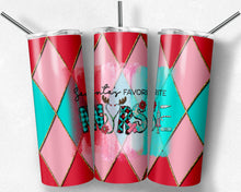 Load image into Gallery viewer, Santa's Favorite Nurse on Red Pink Teal and Gold Argyle Plaid