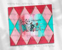 Load image into Gallery viewer, Santa's Favorite Nurse on Red Pink Teal and Gold Argyle Plaid