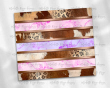 Load image into Gallery viewer, Cowhide Leopard Print Pink and Purple Marble Stripes