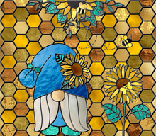 Load image into Gallery viewer, Gnome Bee, & SunflowerStained Glass