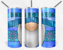 Load image into Gallery viewer, Purple and Teal Snowflake Sweater Gnome Stained Glass