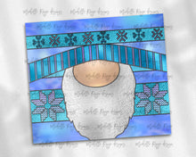 Load image into Gallery viewer, Purple and Teal Snowflake Sweater Gnome Stained Glass