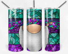 Load image into Gallery viewer, Purple and Teal Mosaic Sweater Gnome Stained Glass