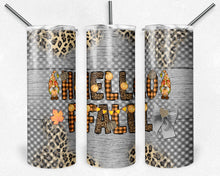 Load image into Gallery viewer, Hello Fall Pumpkin Gnomes Checked Leopard Print