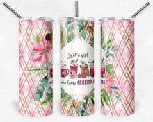 Load image into Gallery viewer, Just a Girl Who Loves Christmas on Christmas Pink Argyle Plaid