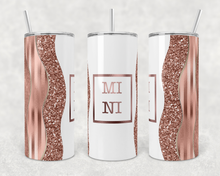Load image into Gallery viewer, Mama Mini Rose Gold - Kids Flip Cup, 15oz Skinny Tumbler, 20 Oz Skinny Tumbler Design