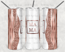 Load image into Gallery viewer, Mama Mini Rose Gold - Kids Flip Cup, 15oz Skinny Tumbler, 20 Oz Skinny Tumbler Design