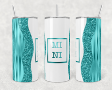 Load image into Gallery viewer, Mama Mini Teal Set  - Kids Flip Cup, 15oz Skinny Tumbler, 20 Oz Skinny Tumbler Design