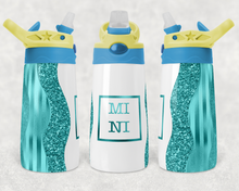 Load image into Gallery viewer, Mama Mini Teal Set  - Kids Flip Cup, 15oz Skinny Tumbler, 20 Oz Skinny Tumbler Design