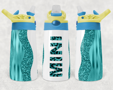 Load image into Gallery viewer, Mama Mini Teal Set  - Kids Flip Cup, 15oz Skinny Tumbler, 20 Oz Skinny Tumbler
