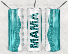 Load image into Gallery viewer, Mama Mini Teal Set  - Kids Flip Cup, 15oz Skinny Tumbler, 20 Oz Skinny Tumbler