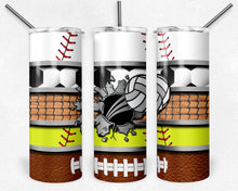 Load image into Gallery viewer, Multi Sport Stripes with Baseball Soccer Volleyball Softball and Football